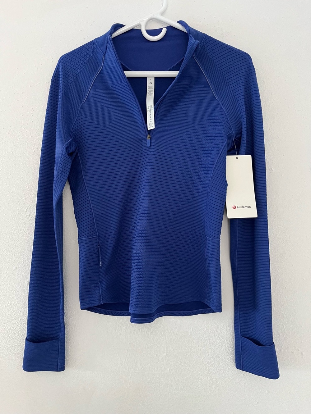 lululemon athletica Half-Zip Long Sleeve Top in Royal Blue